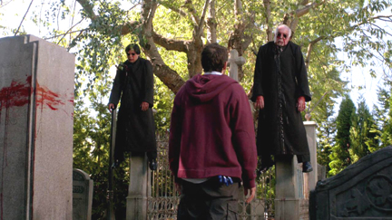 The priests, after being tortured and killed by angels looks for info. on Cas. The priests, after being tortured and killed by angels looks for info. on Cas.